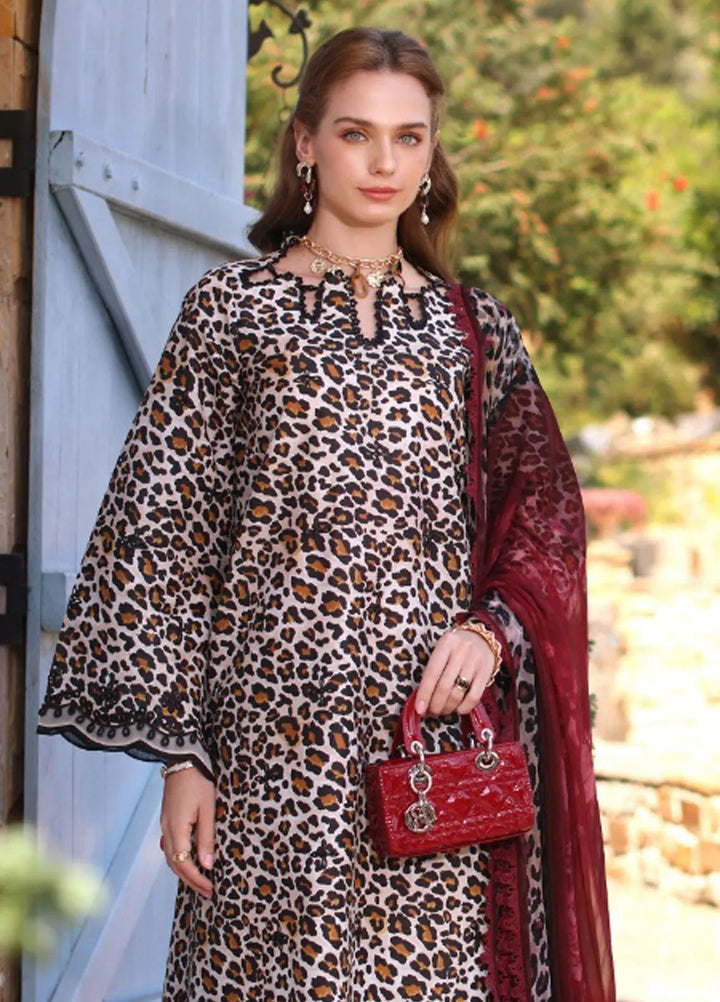 Noor by Saadia Asad Embroidered Lawn Suit Unstitched 3 Piece NSA25LC D-2 B - Summer Collection