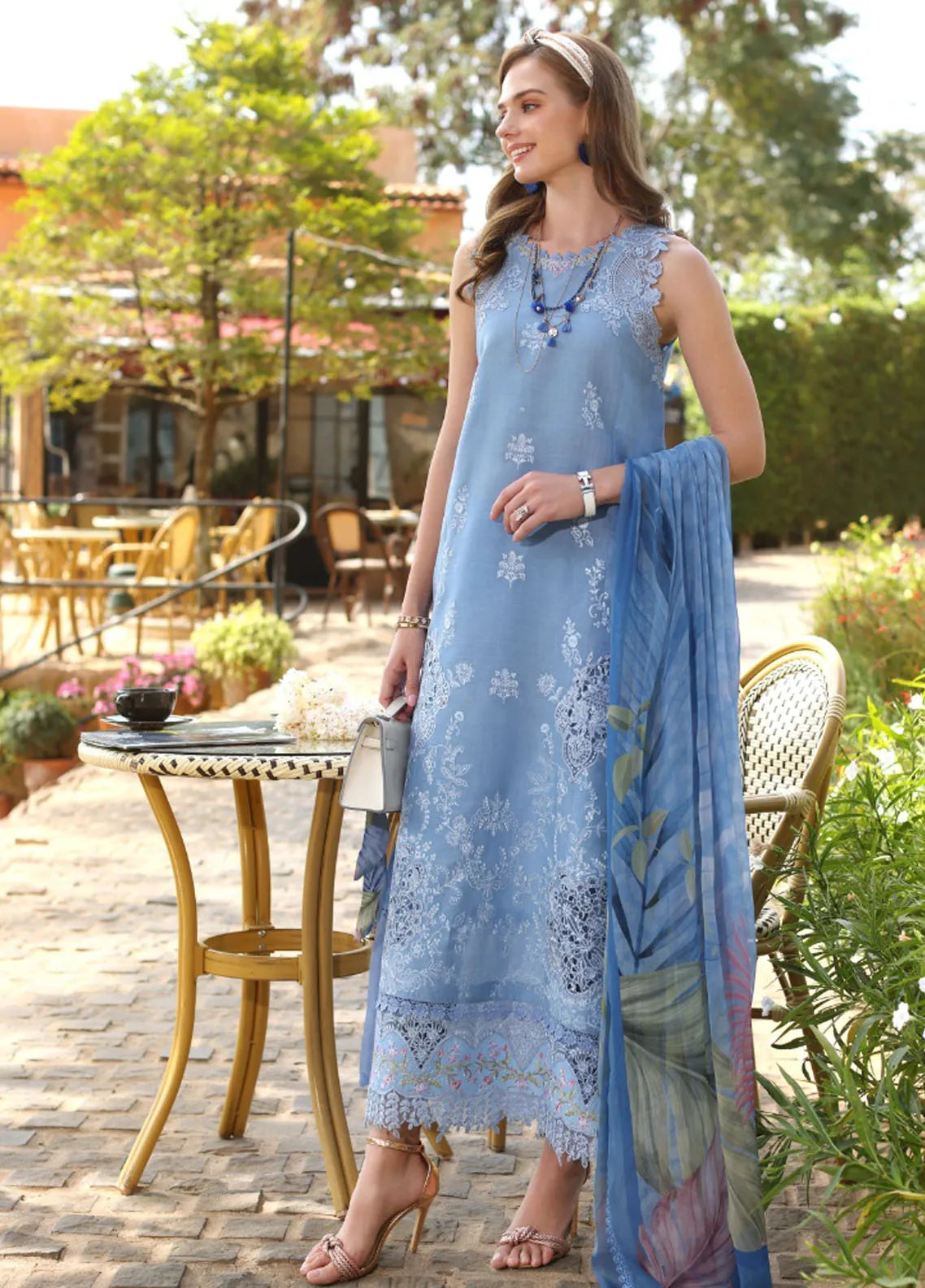 Noor by Saadia Asad Embroidered Lawn Suit Unstitched 3 Piece NSA24ELL D-06 - Summer Collection