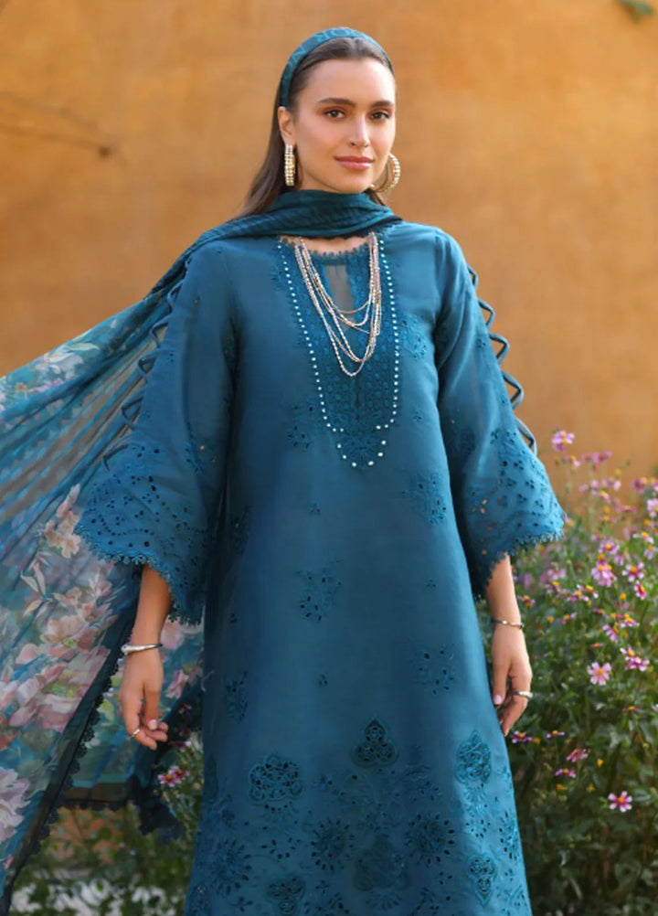 Noor by Saadia Asad Embroidered Lawn Suit Unstitched 3 Piece NSA25LC D-8 B - Summer Collection