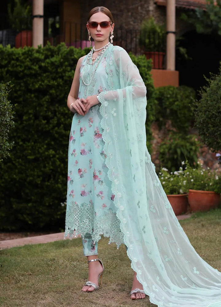 Noor by Saadia Asad Embroidered Lawn Suits Unstitched 3 Piece NSA24EL D5 - Luxury Collection