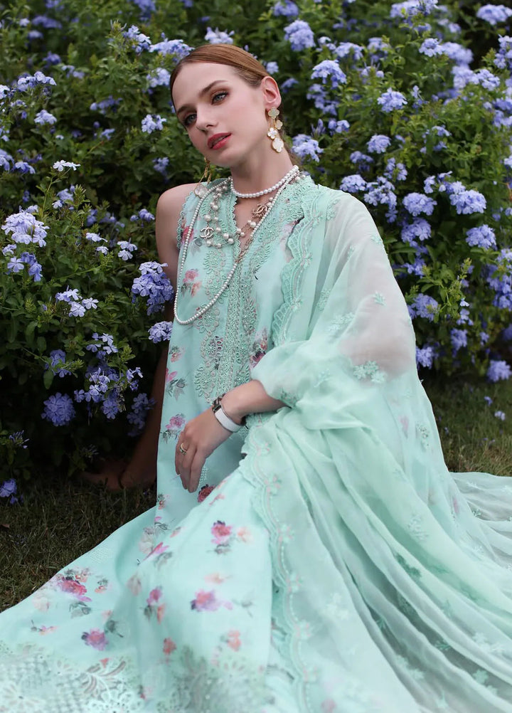 Noor by Saadia Asad Embroidered Lawn Suits Unstitched 3 Piece NSA24EL D5 - Luxury Collection