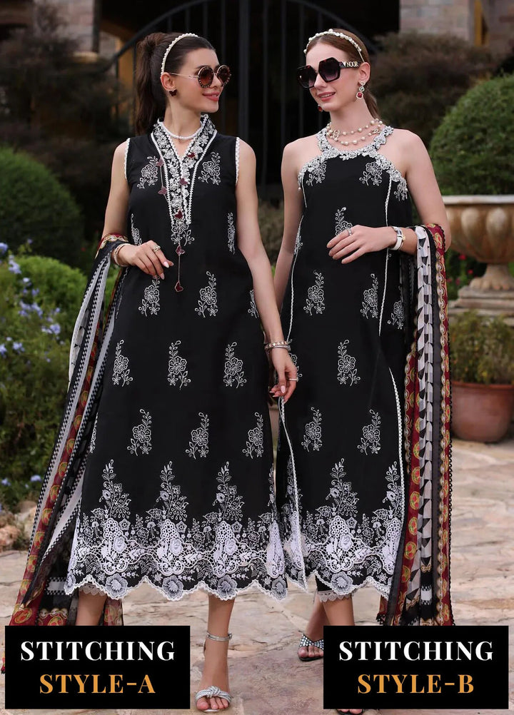 Noor by Saadia Asad Embroidered Lawn Suits Unstitched 3 Piece NSA24EL D6 - Luxury Collection