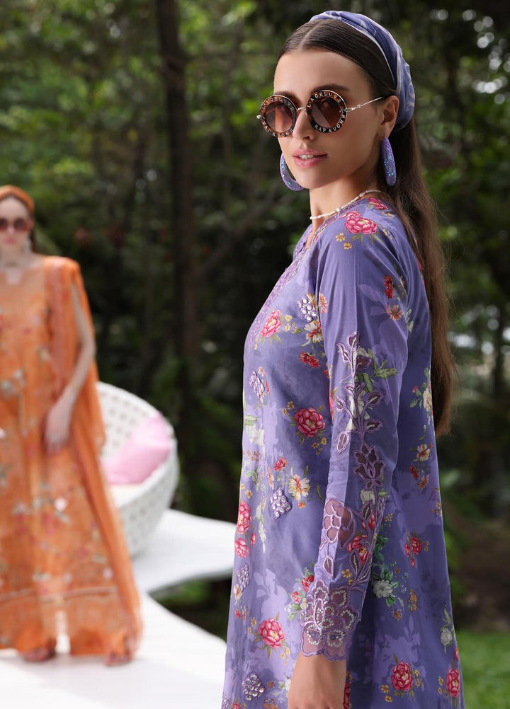 Noor by Saadia Asad Embroidered Lawn Suits Unstitched 3 Piece NSA24LP D4-B - Summer Collection