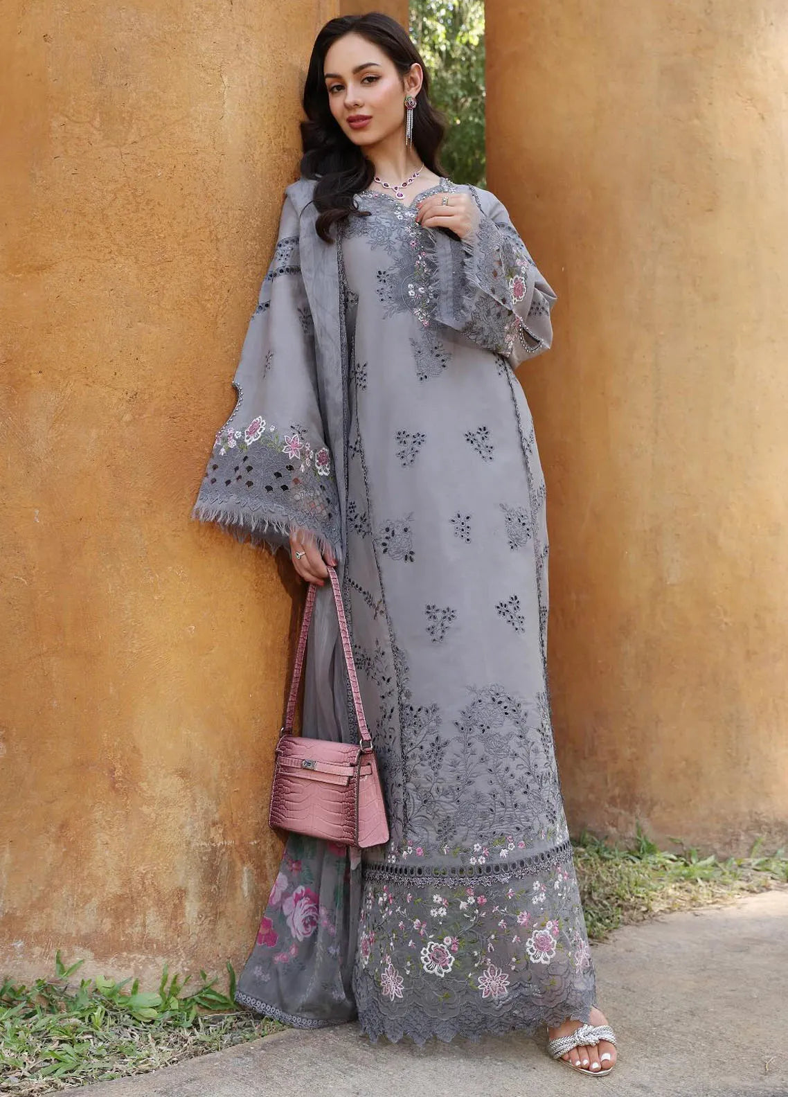 Noor by Saadia Asad Embroidered Lawn Suits Unstitched 3 Piece NSA24EL D4 - Luxury Collection main image 0