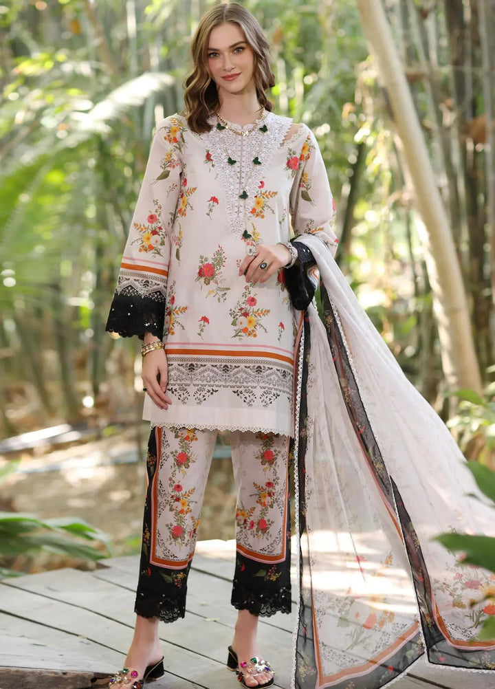 Noor by Saadia Asad Embroidered Lawn Suits Unstitched 3 Piece NSA25EP D4-B - Summer Collection