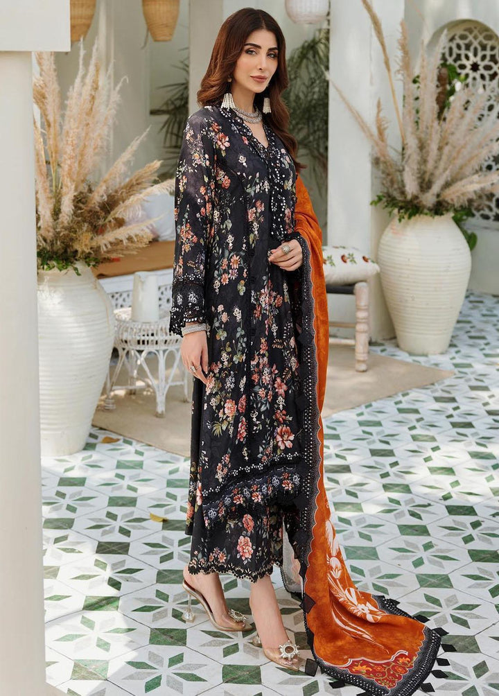 Noor By Saadia Asad Embroidered Linen Suits Unstitched 3 Piece NSA22W D1-A - Winter Collection
