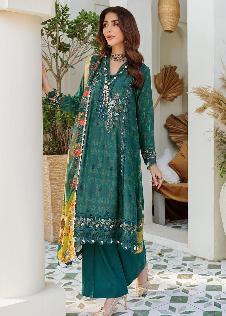Noor By Saadia Asad Embroidered Linen Suits Unstitched 3 Piece NSA22W D6-B - Winter Collection