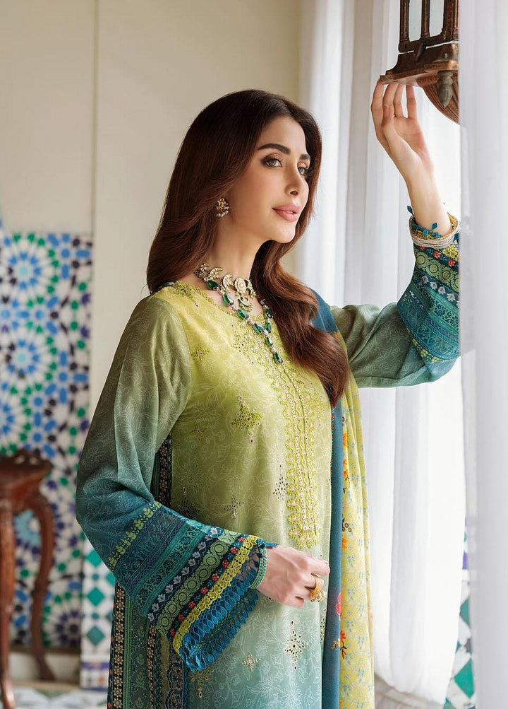 Noor By Saadia Asad Embroidered Linen Suits Unstitched 3 Piece NSA22W D8-B - Winter Collection