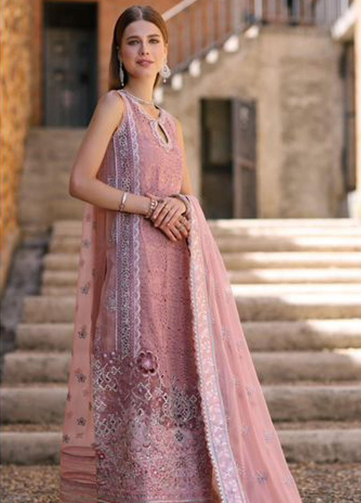 Noor By Saadia Asad Embroidered Chiffon Suits Unstitched 3 Piece NSA23SL D5 - Luxury Collection