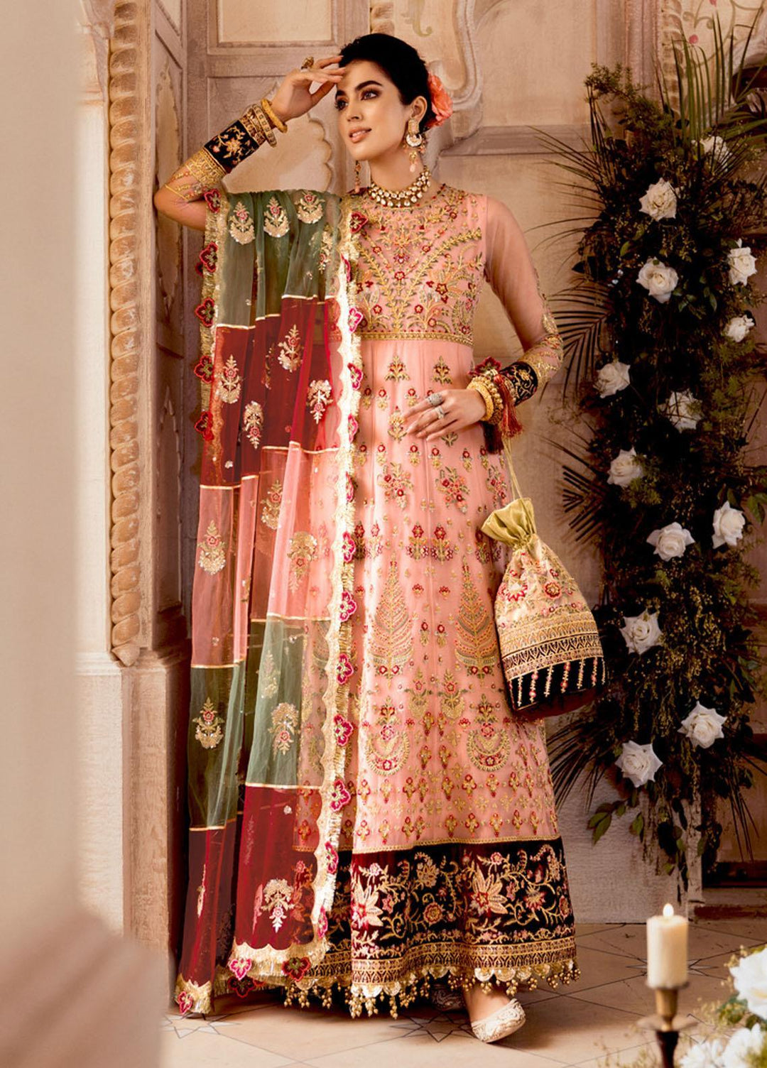 Noor by Saadia Asad Embroidered Net Suits Unstitched 3 Piece SA21WD D2 - Wedding Collection