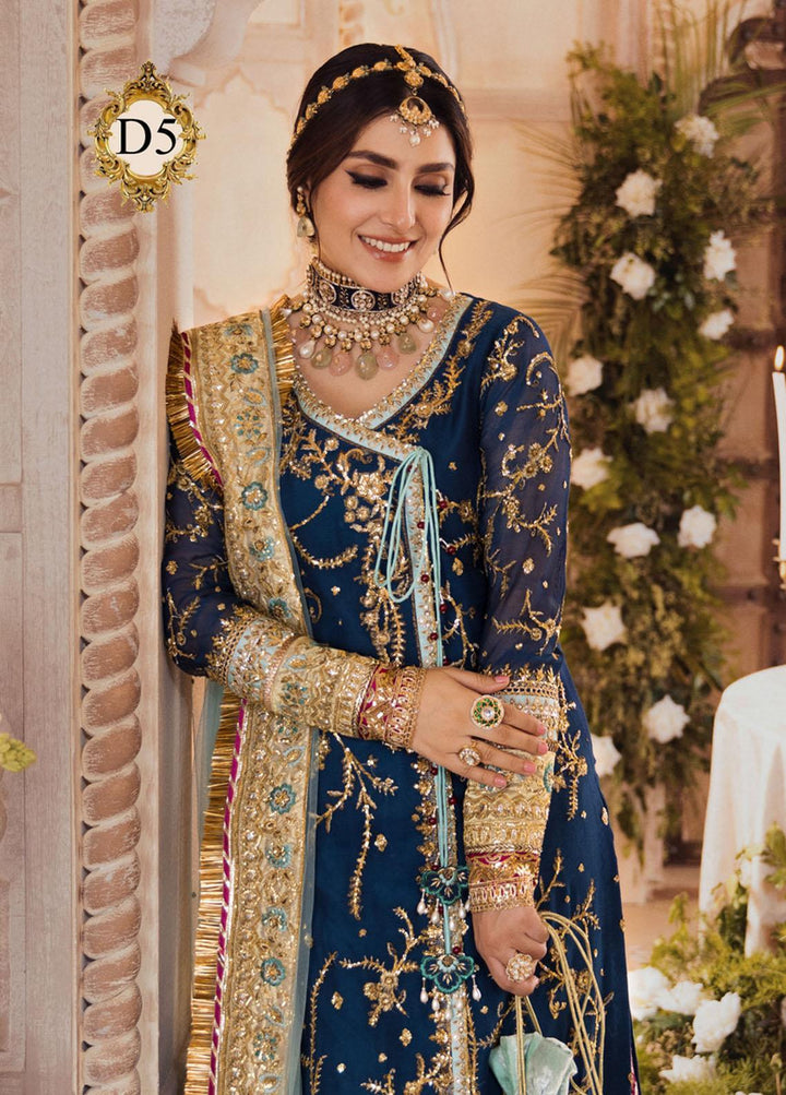 Noor by Saadia Asad Embroidered Chiffon Suits Unstitched 3 Piece SA21WD D5 - Wedding Collection