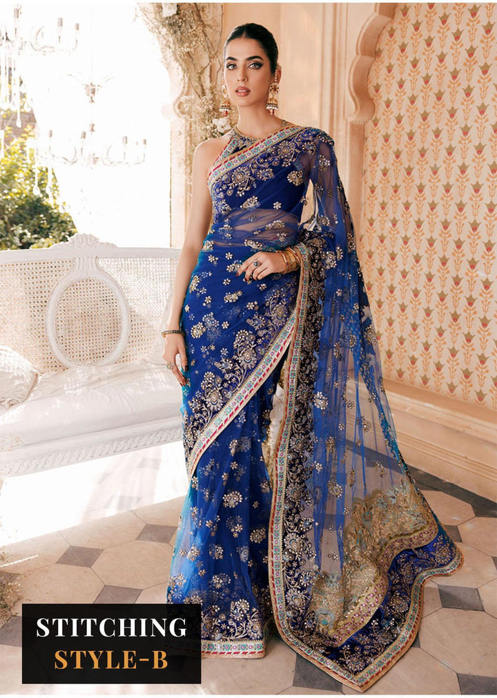 Noor By Saadia Asad Embroidered Net Suits Unstitched 3 Piece NSA22WD D6 Kiriana - Wedding Collection