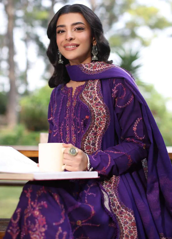 Noor by Saadia Asad Embroidered Suit Unstitched 3 Piece NSA24SW D-6 Gul-E-Lal - Winter Collection