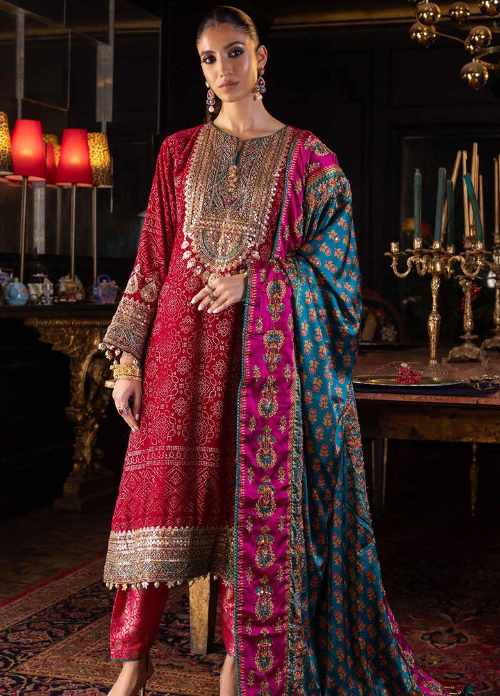 Noor-E-Chasham By Gul Ahmed Embroidered Velvet Suits Unstitched 3 Piece GA22NC-V2 NS-22027 - Luxury Collection