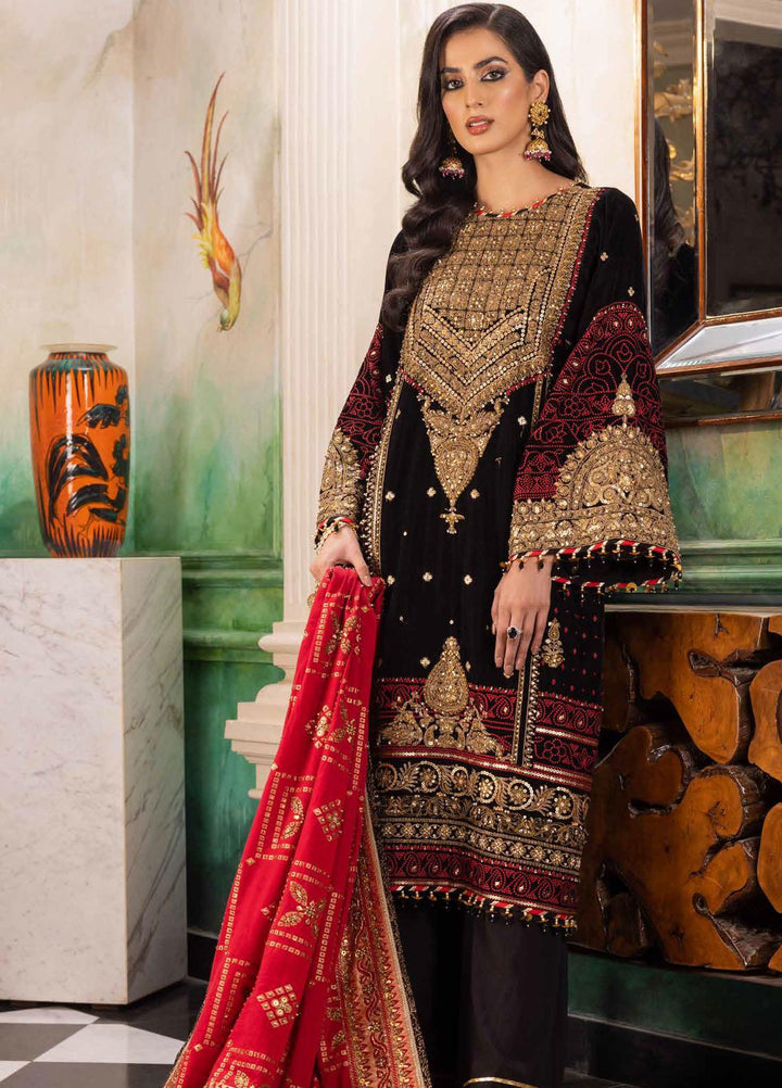 Noor-E-Chasham By Gul Ahmed Embroidered Velvet Suits Unstitched 3 Piece GA22NC-V2 NS-22030 - Luxury Collection