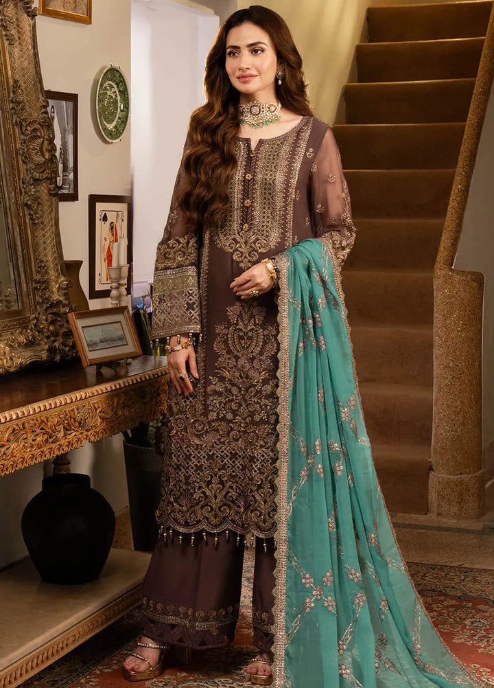 Noor Jahan By Imrozia Embroidered Chiffon Suit Unstitched 3 Piece IMP24NJ I-199 Khawab - Luxury Collection