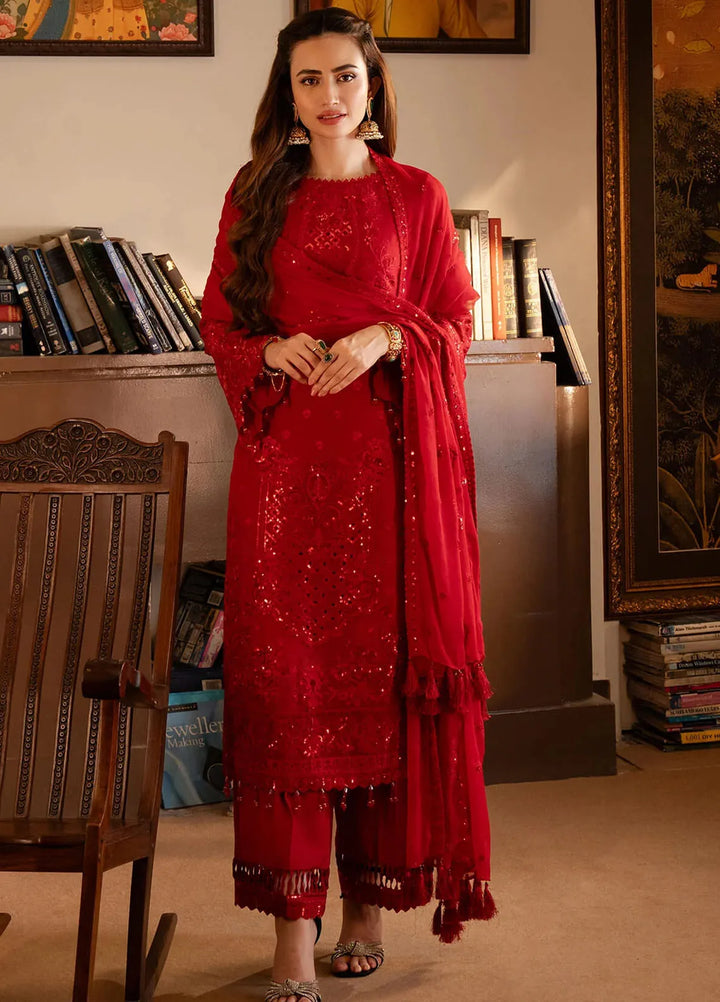 Noor Jahan By Imrozia Embroidered Chiffon Suit Unstitched 3 Piece IMP24NJ I-205 Zaib - Luxury Collection