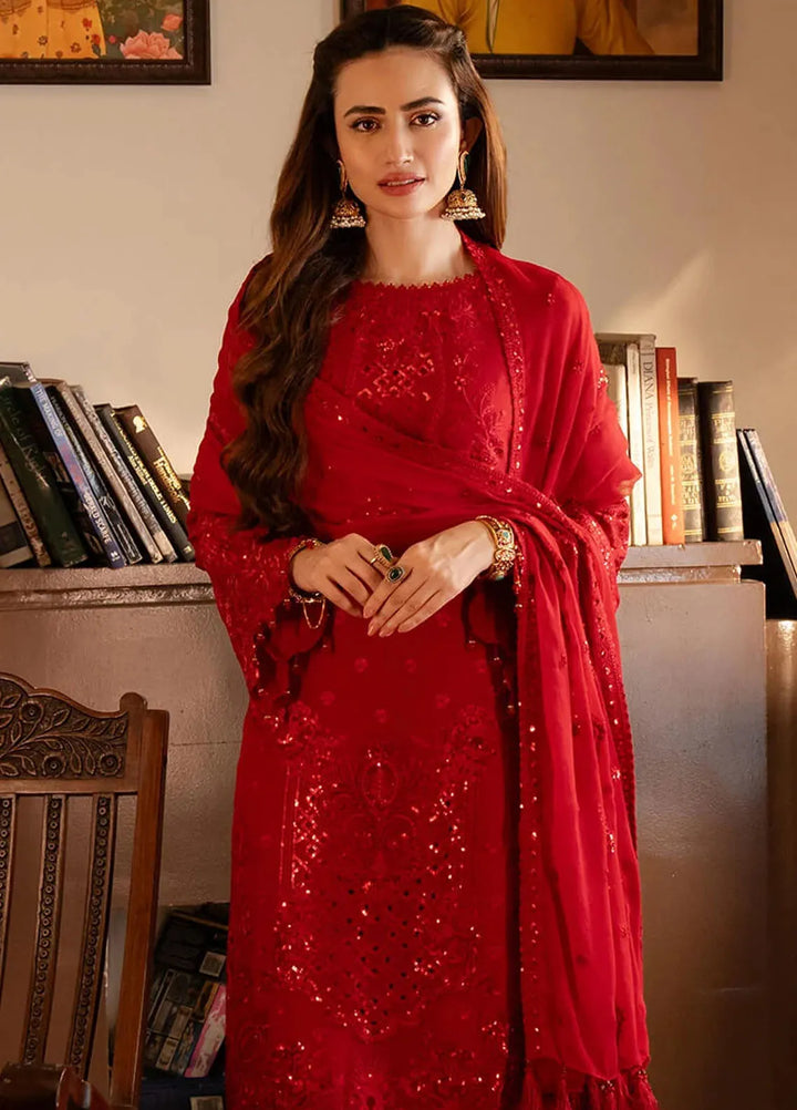 Noor Jahan By Imrozia Embroidered Chiffon Suit Unstitched 3 Piece IMP24NJ I-205 Zaib - Luxury Collection