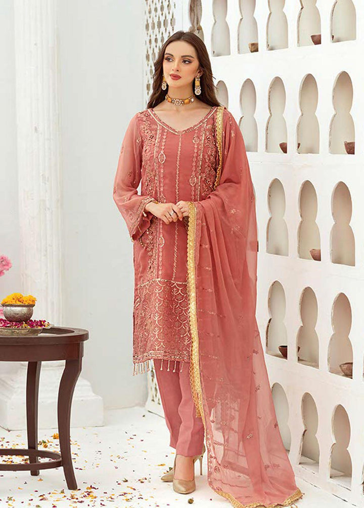 Noor Jahan by Noorma Kaamal Embroidered Chiffon Suits Unstitched 3 Piece NK22NJ NK-C09 - Luxury Collection