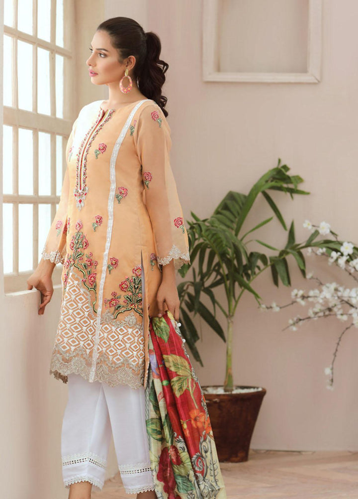 Tehwaar by Noorma Kaamal Embroidered Organza Suits Unstitched 3 Piece NK22T NK-O-T-06 - Luxury Collection