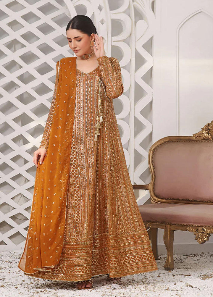 Al Harir Apparel Pret Embroidered Chiffon 3 Piece Suit Ghazal Mustard