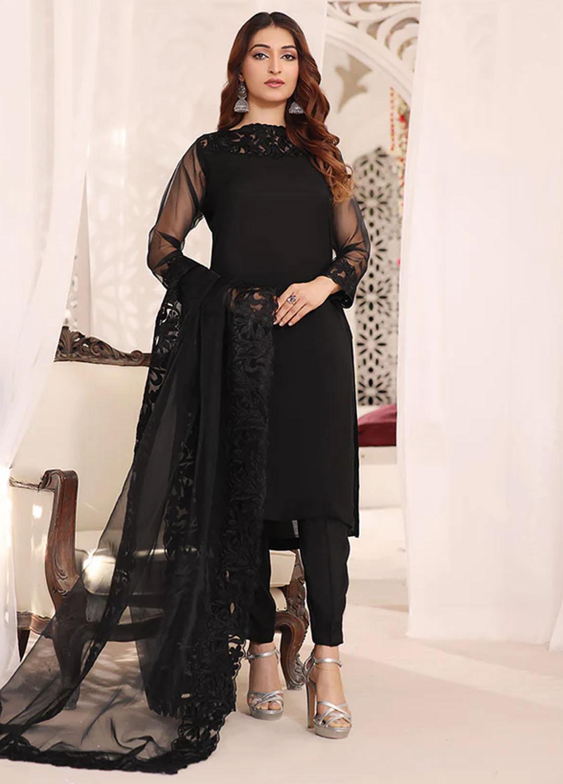 Al Harir Apparel Pret Embroidered Chiffon 3 Piece Suit Zarif Peacock