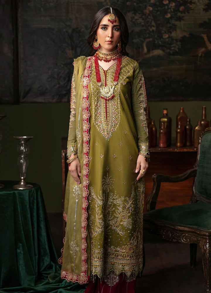 Noori By Emaan Adeel Embroidered Silk Suits Unstitched 3 Piece EA23N NR 01 Zara - Festive Collection
