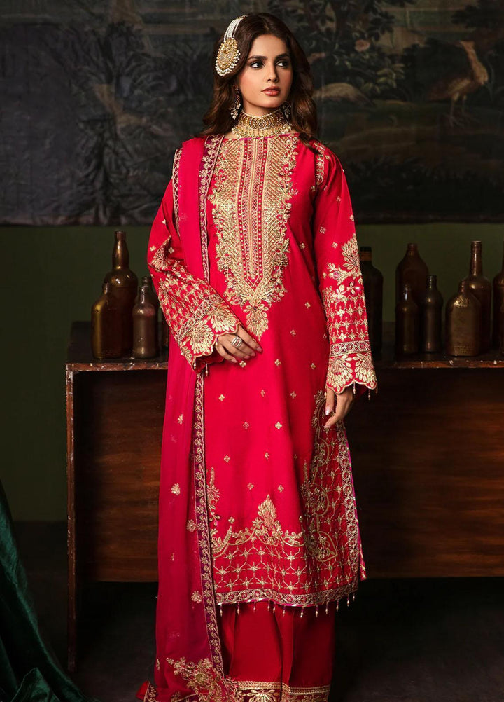 Noori By Emaan Adeel Embroidered Silk Suits Unstitched 3 Piece EA23N NR 02 Zebaish - Festive Collection