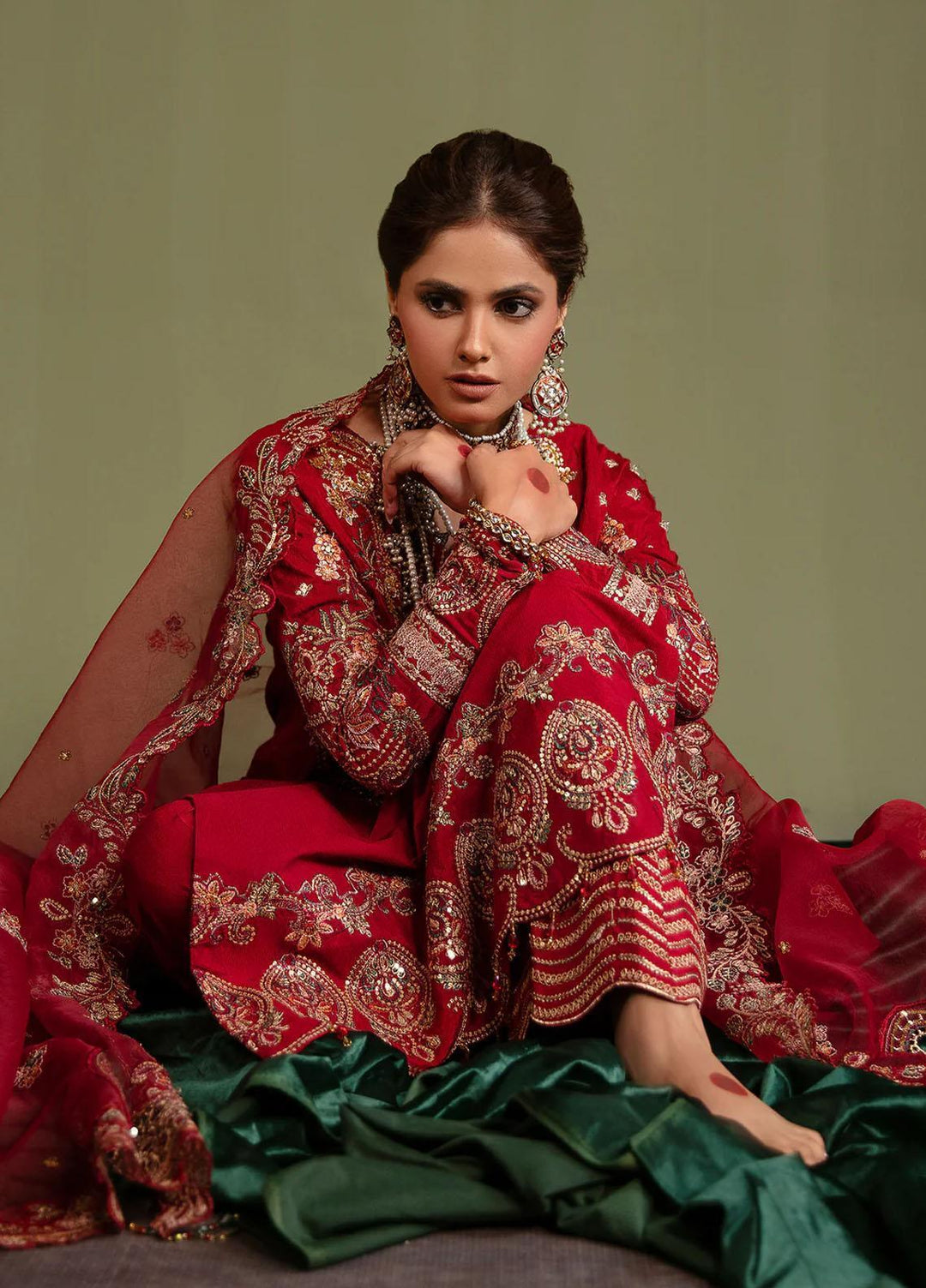 Noori By Emaan Adeel Embroidered Silk Suits Unstitched 3 Piece EA23N NR 08 Ulfat - Festive Collection