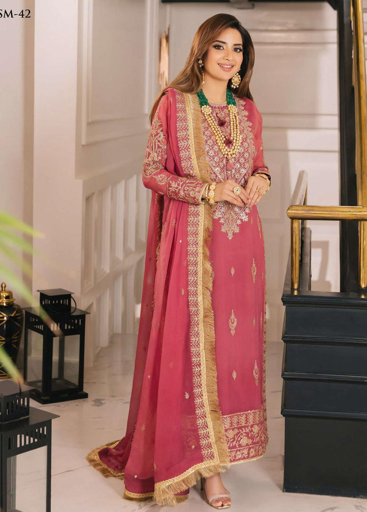 Noorie x Maahru x Meerab By Asim Jofa Embroidered  Suits Unstitched 3 Piece AJ23NMM AJSM-42 - Festive Collection