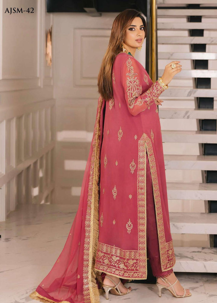 Noorie x Maahru x Meerab By Asim Jofa Embroidered  Suits Unstitched 3 Piece AJ23NMM AJSM-42 - Festive Collection