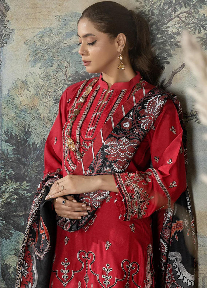 Noorma Kaamal Embroidered Linen Suits Unstitched 3 Piece NK23WL NK-LS-09 - Winter Collection
