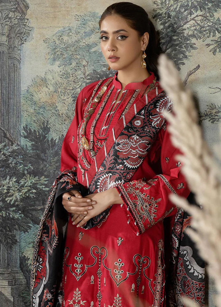 Noorma Kaamal Embroidered Linen Suits Unstitched 3 Piece NK23WL NK-LS-09 - Winter Collection