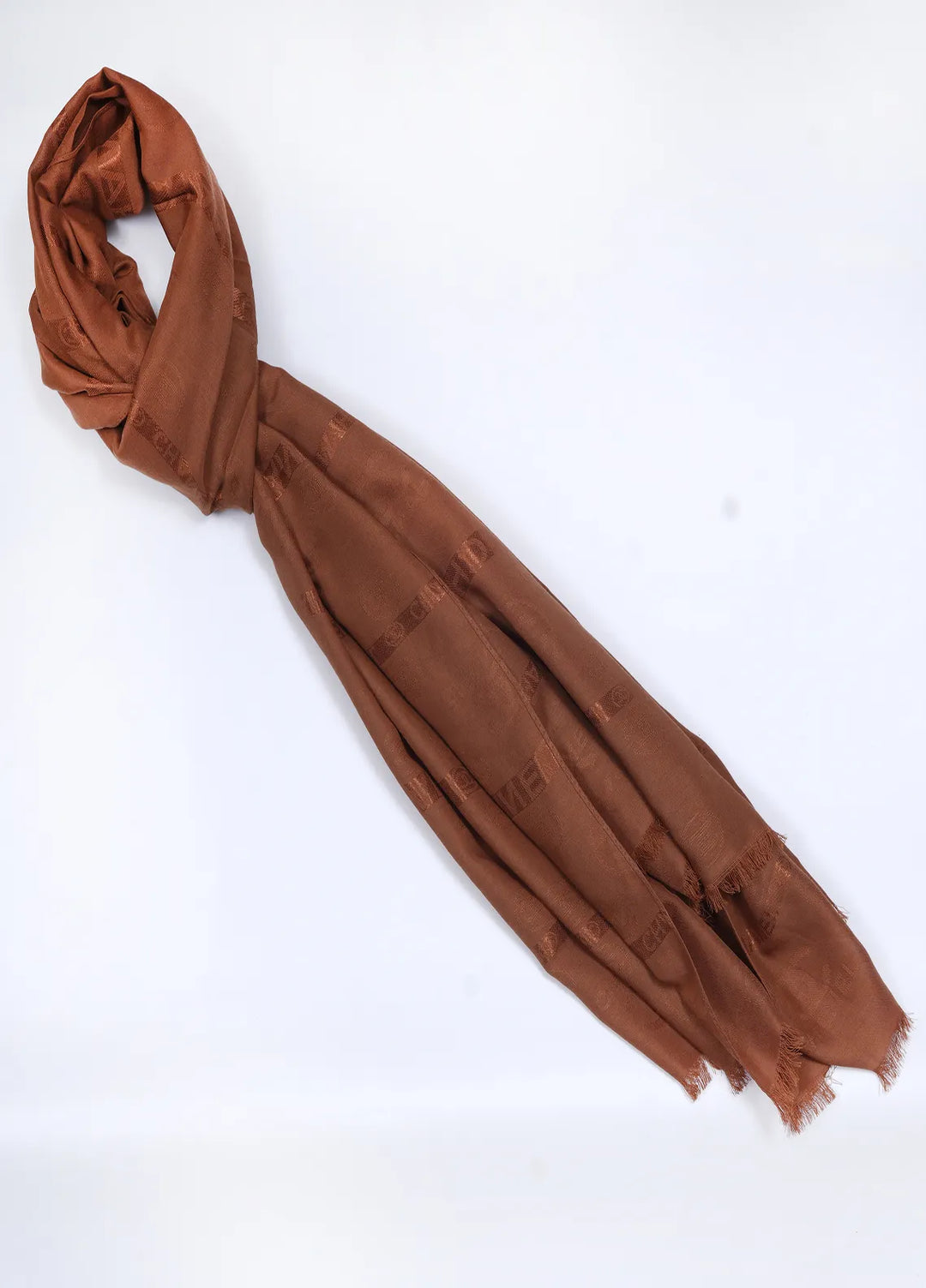 Nourah Chanel Embossed Scarf Cedar Wood - Scarf Collection