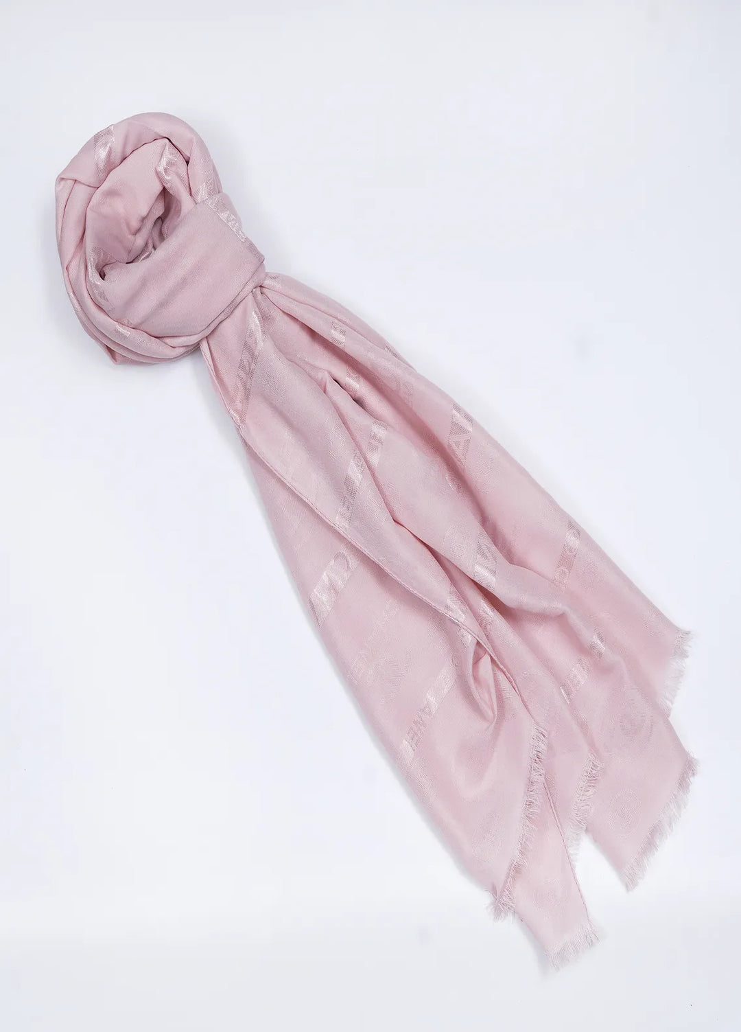 Nourah Chanel Embossed Scarf Light Pink - Scarf Collection