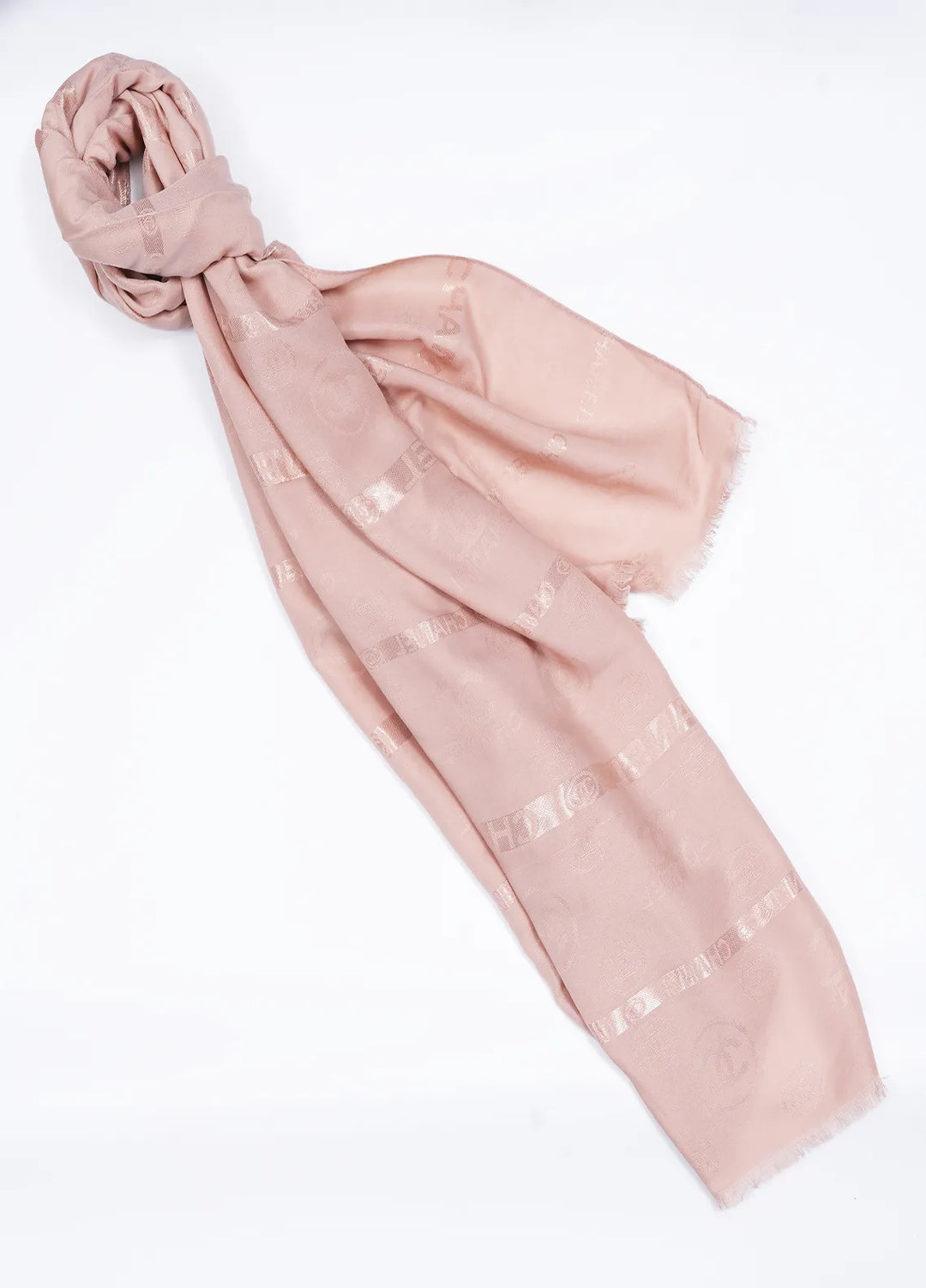 Nourah Chanel Embossed Scarf Pale Rose - Scarf Collection