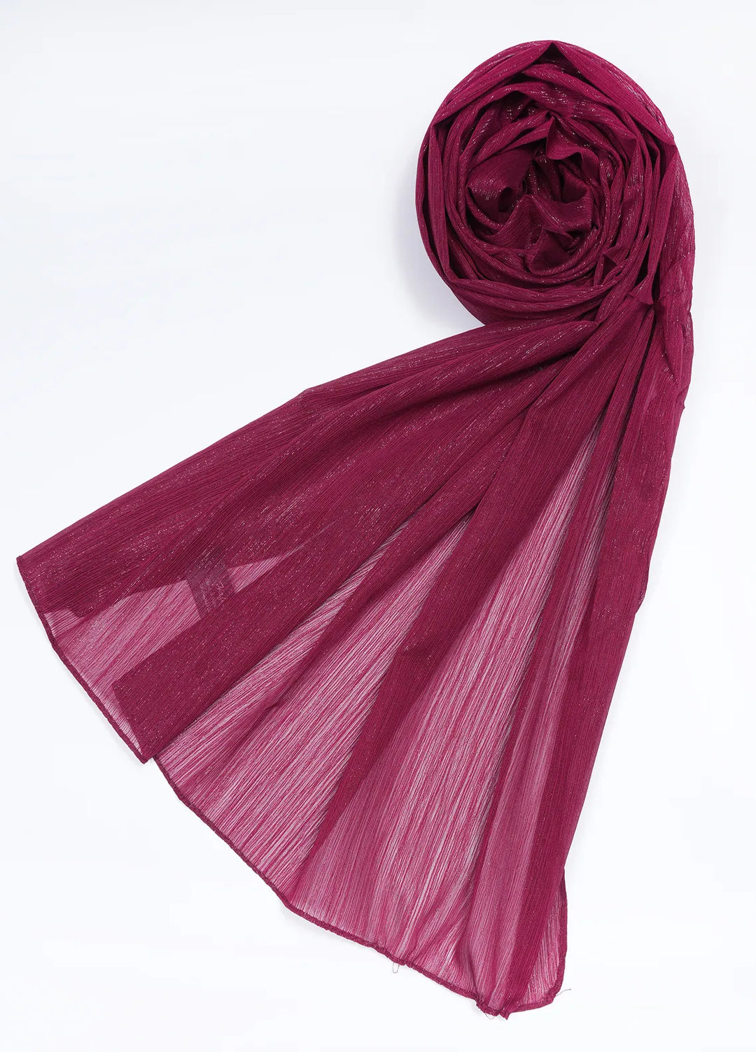 Nourah Scarf Embossed Crush Zari Chiffon Deep Berry - Scarf Collection