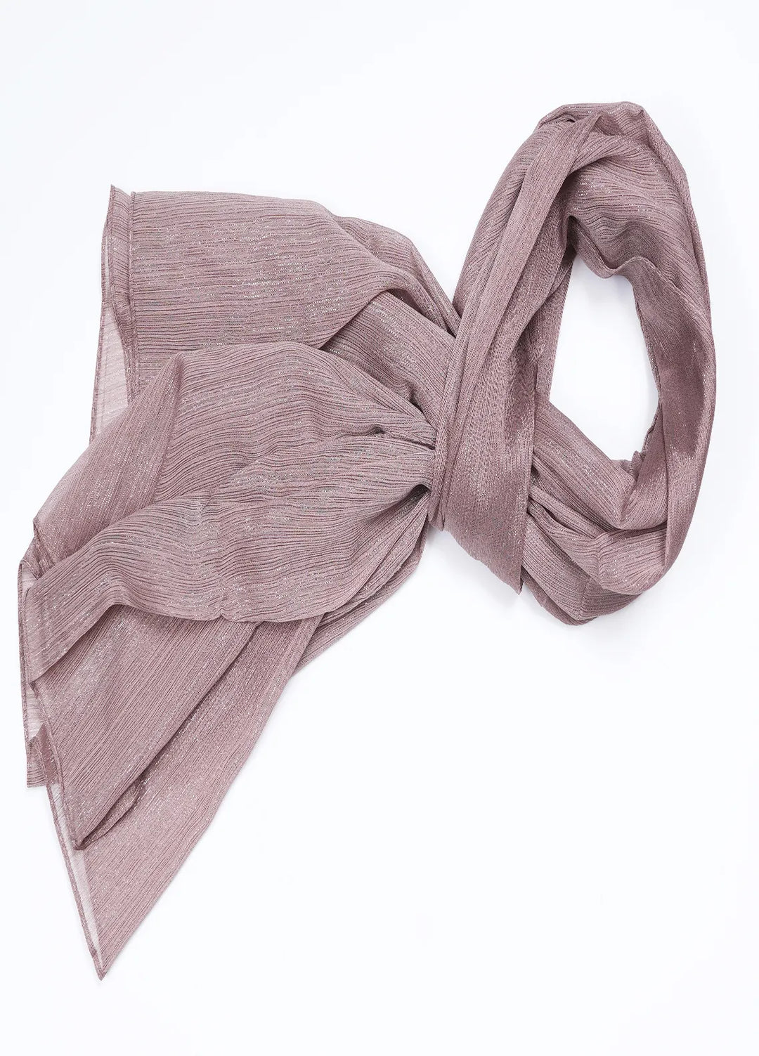Nourah Scarf Embossed Crush Zari Chiffon Mauve - Scarf Collection