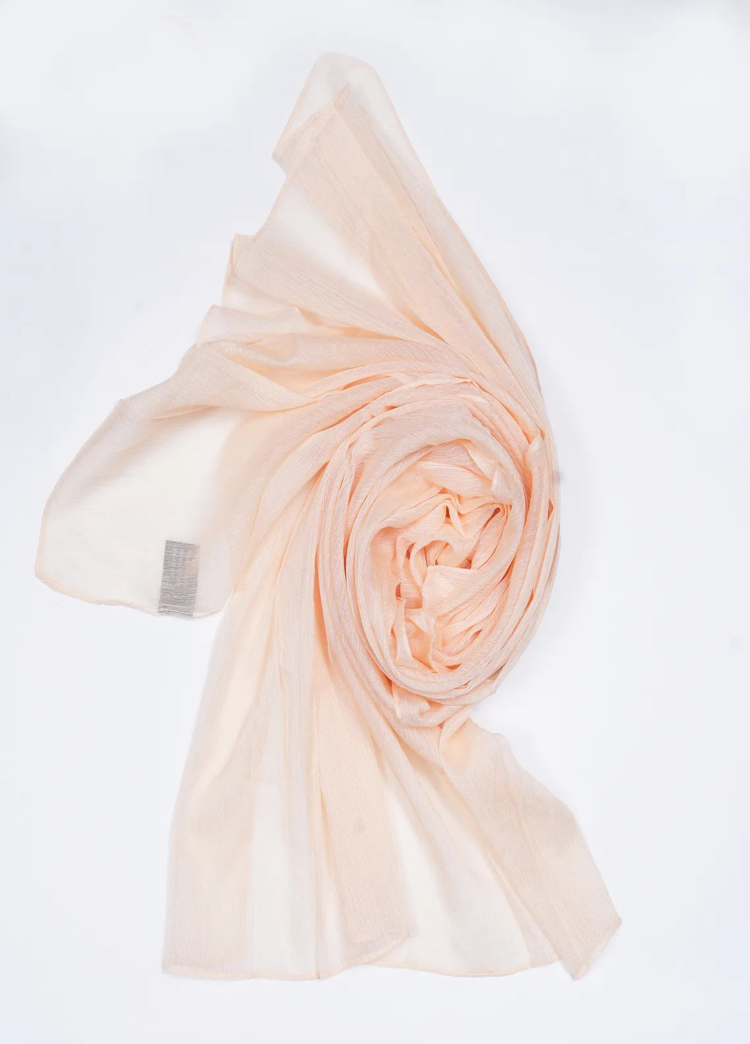 Nourah Scarf Embossed Crush Zari Chiffon Peach - Scarf Collection