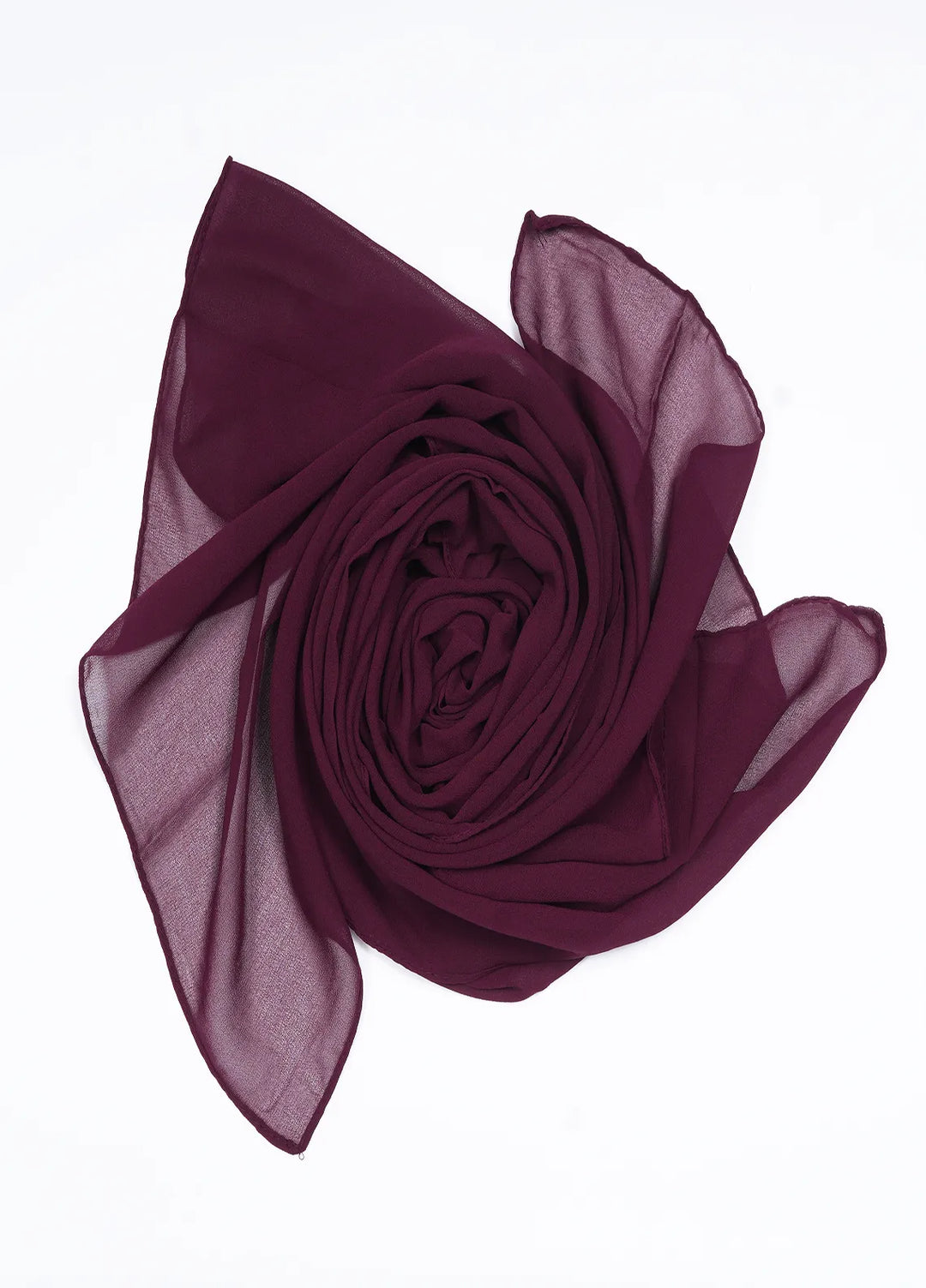 Nourah Scarf Plain Georgette Scarf Deep Plum - Scarf Collection