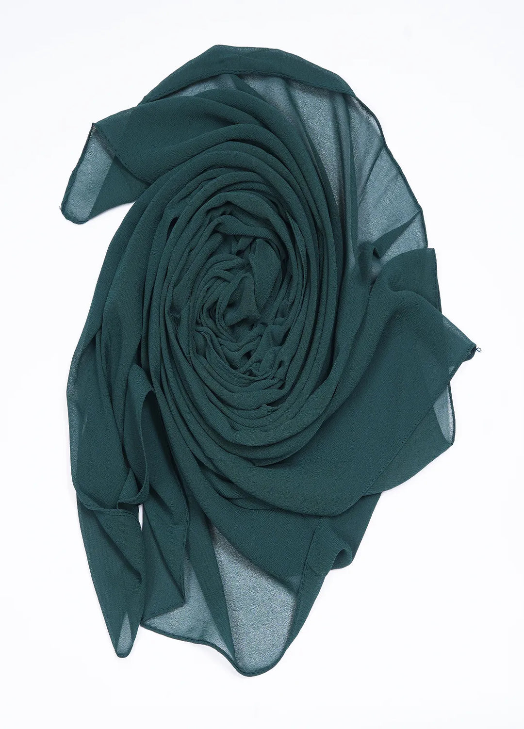Nourah Scarf Plain Georgette Scarf Forest Green - Scarf Collection