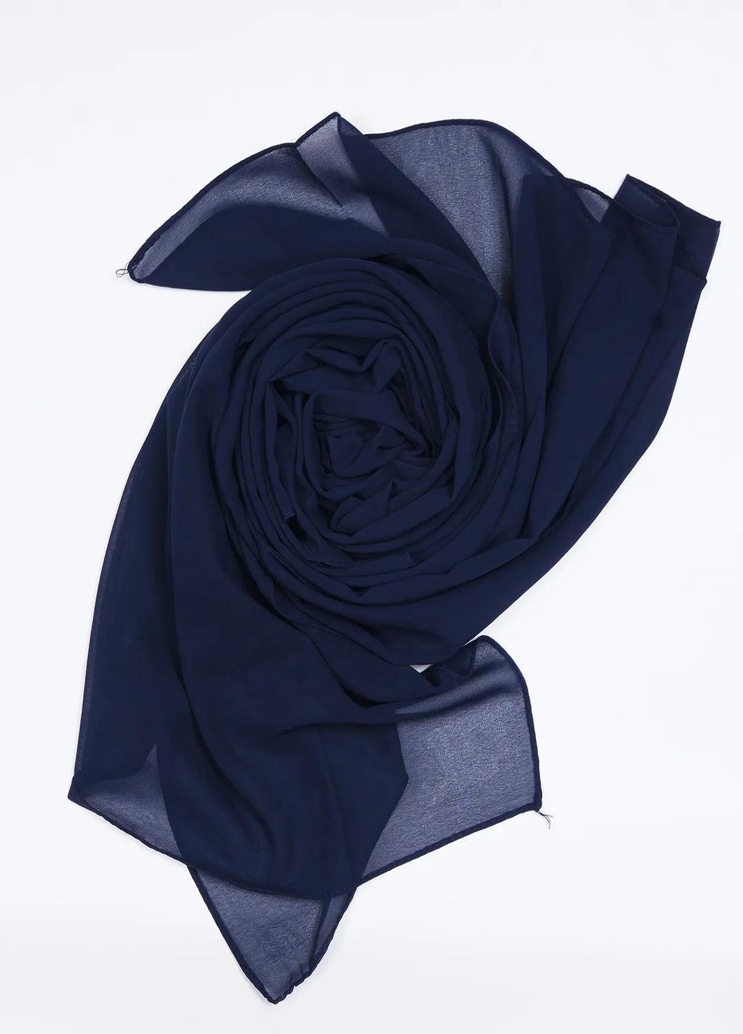 Nourah Scarf Plain Georgette Scarf Navy Blue - Scarf Collection