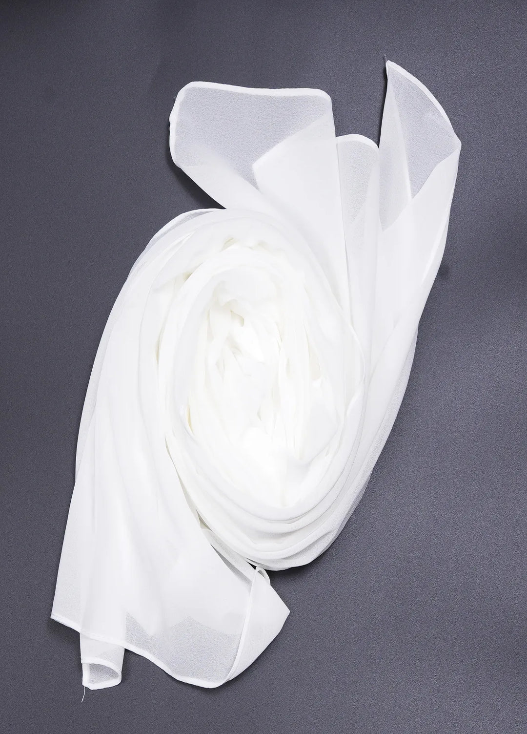 Nourah Scarf Plain Georgette Scarf Pure White - Scarf Collection