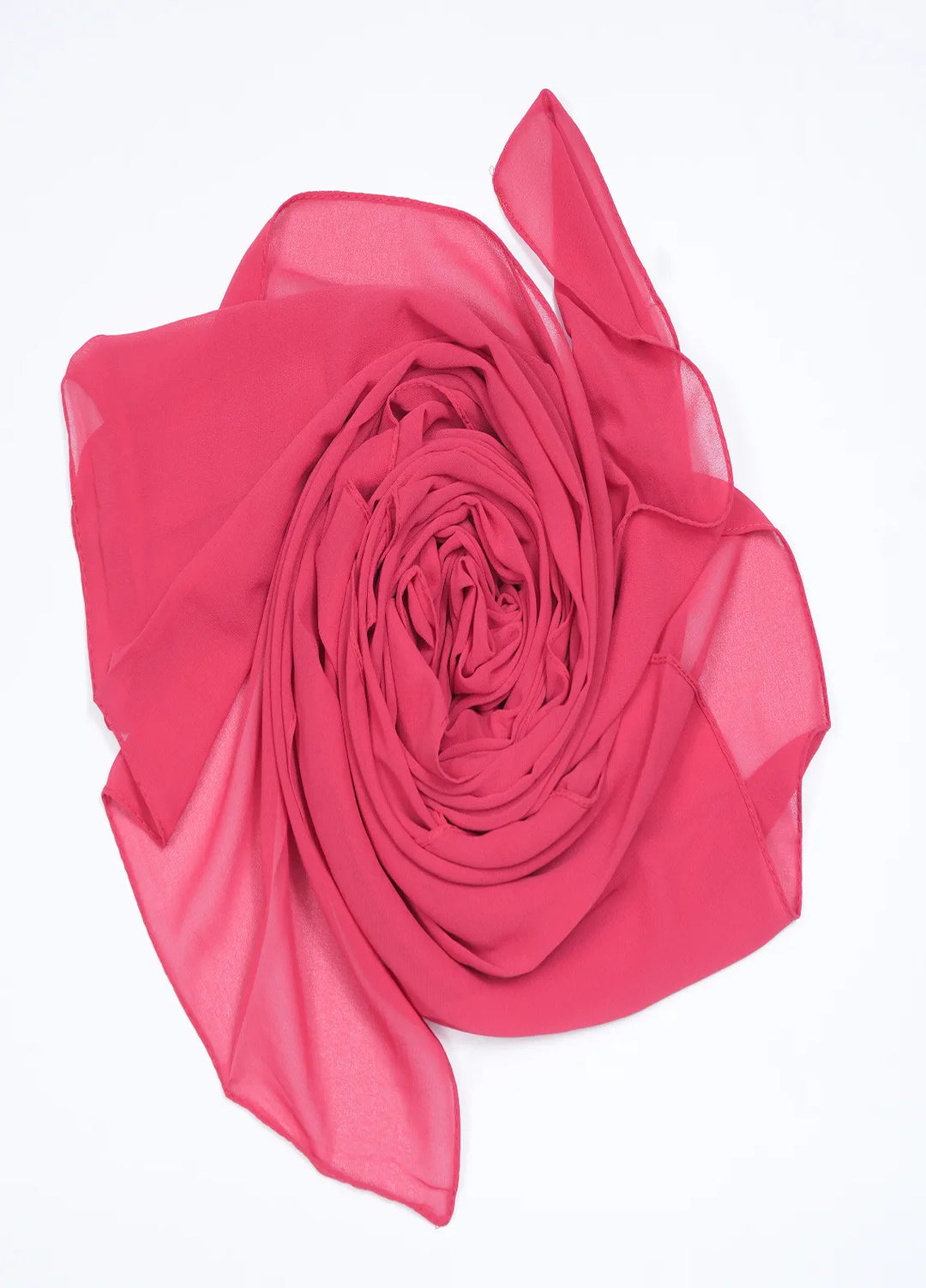 Nourah Scarf Plain Georgette Scarf Rose Red - Scarf Collection