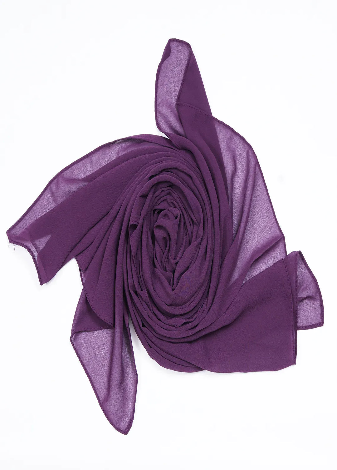 Nourah Scarf Plain Georgette Scarf Royal Purple - Scarf Collection