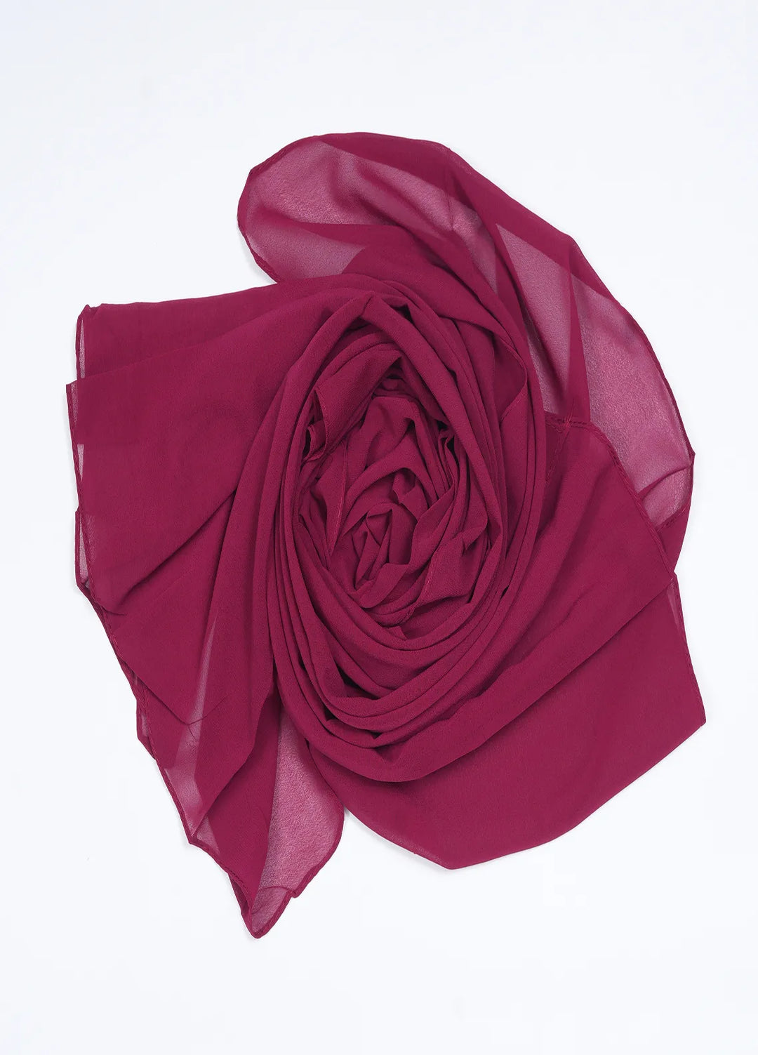 Nourah Scarf Plain Georgette Scarf Wine Red - Scarf Collection