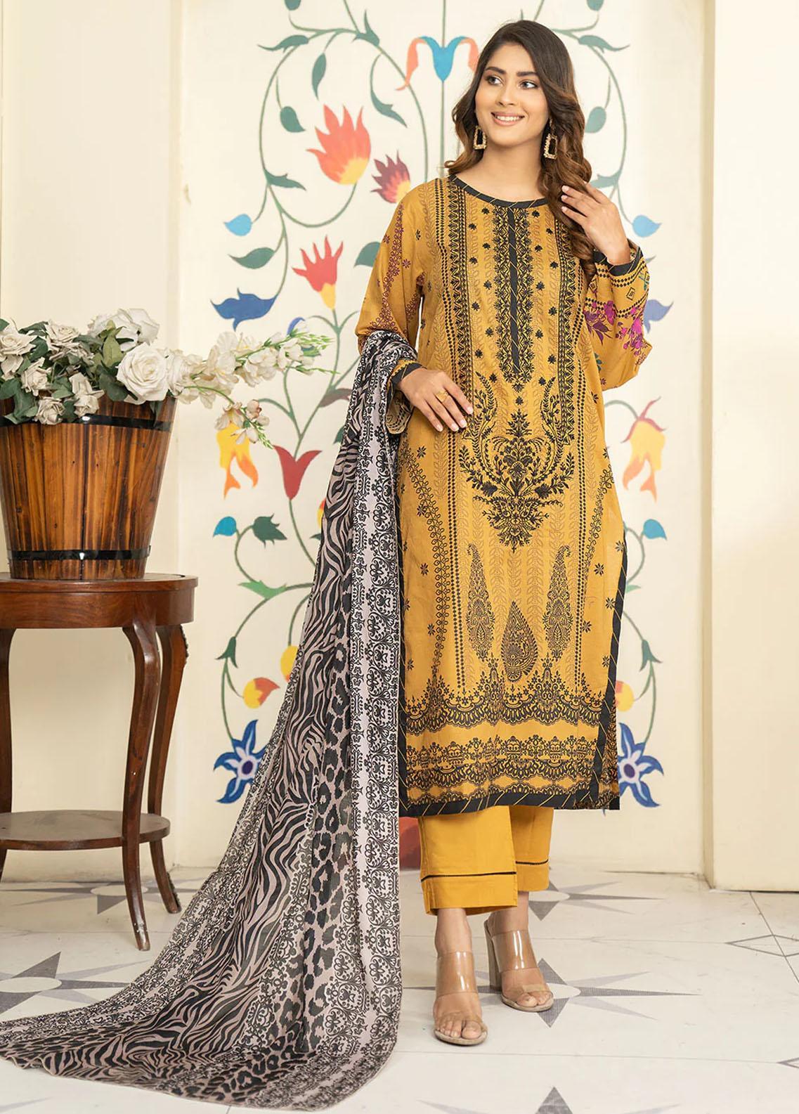 Fiesta By Safwa Embroidered Swiss Voile Suits Unstitched 3 Piece SW23F FEC-06 - Premium Collection