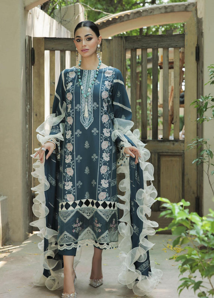 Nuray-e-Nazar by Parishay Embroidered Linen Suits Unstitched 3 Piece PRS22WNN D-09 - Winter Collection