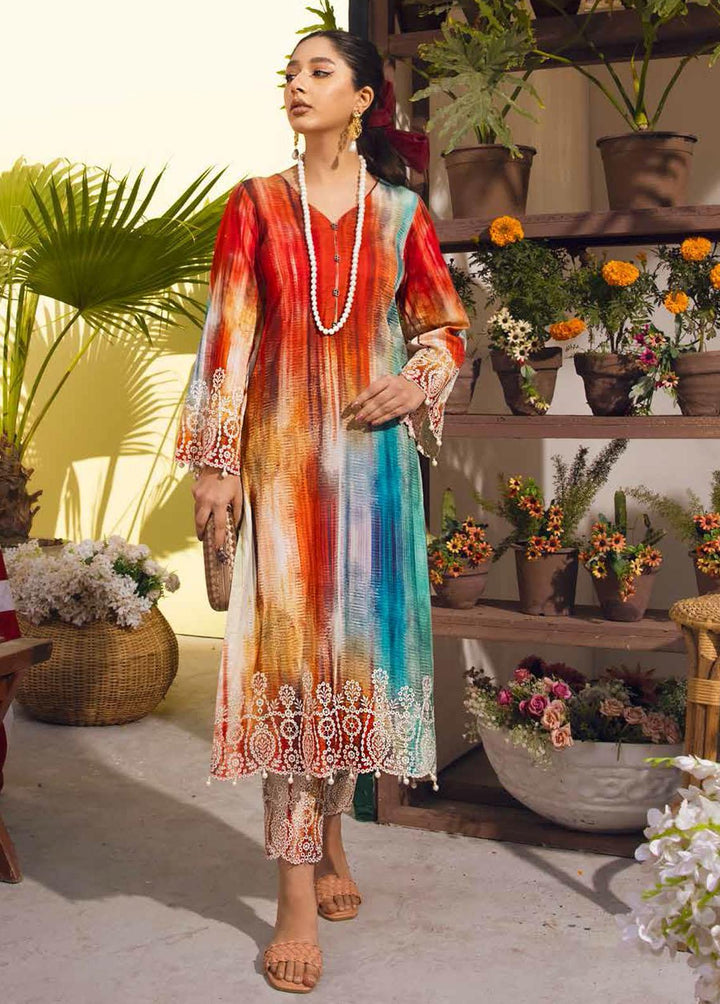 Ballerina By Nureh Embroidered Lawn Suits Unstitched 2 Piece NU22BL NU2- 38 - Summer Collection