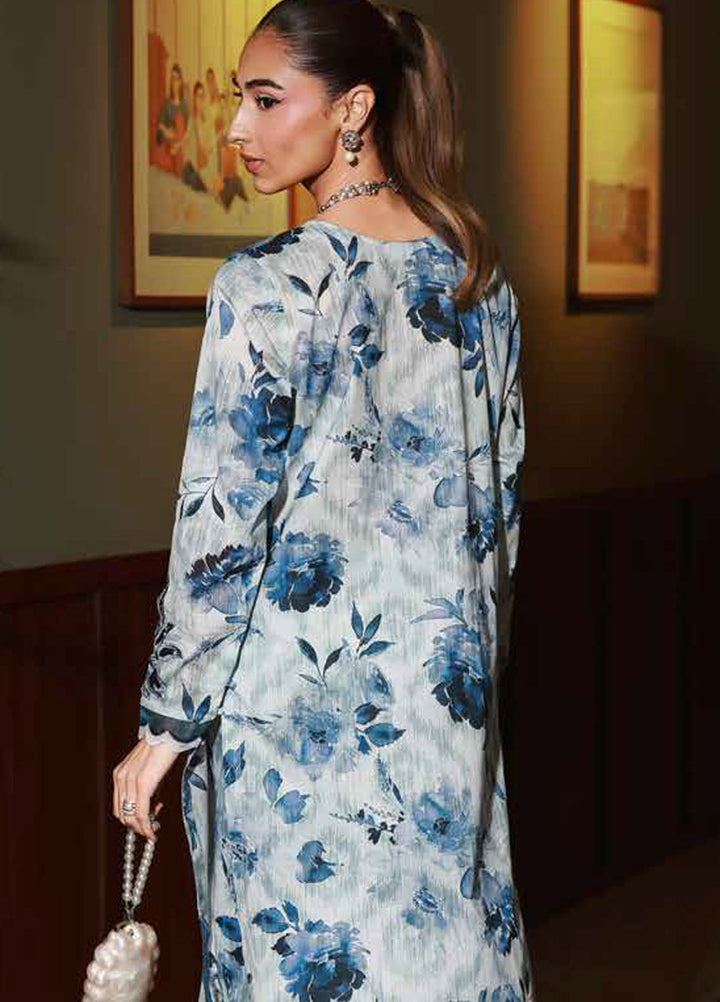 Nureh Chikankari Lawn Suits Unstitched 2 Piece NU25BRU NU2-177 - Summer Collection